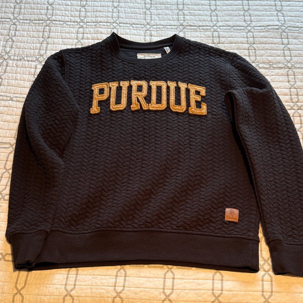 Pressbox Black and Gold Purdue Crewneck Sweater